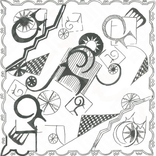 Fabric design on a sheet based on the motifs of the Sialk hill -Scarf